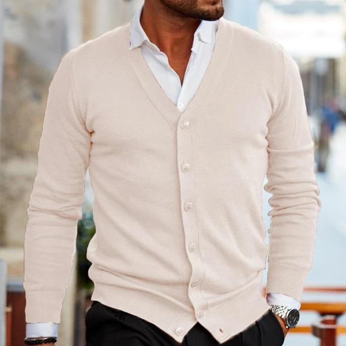 Herren Freizeit-Cardigan mit V-Ausschnitt