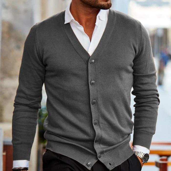Herren Freizeit-Cardigan mit V-Ausschnitt