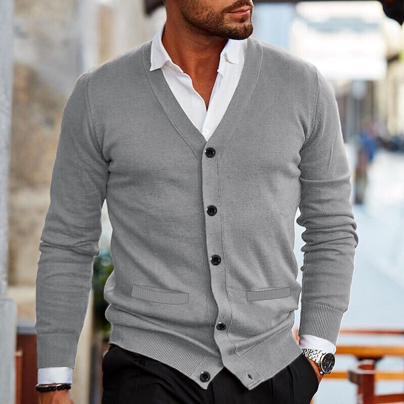 Herren Freizeit-Cardigan mit V-Ausschnitt