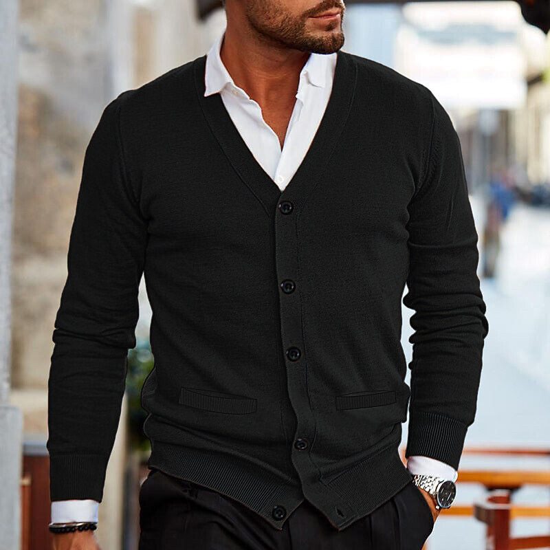 Herren Freizeit-Cardigan mit V-Ausschnitt