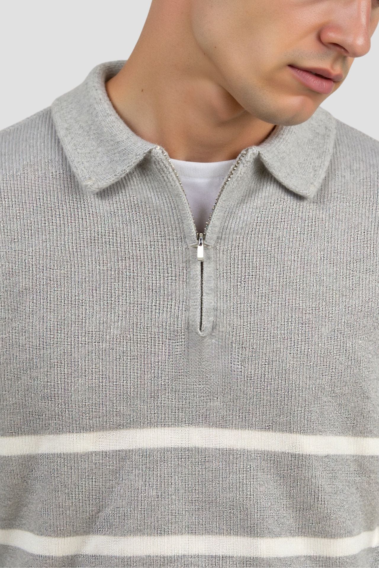 Herren Halbzip Strickpullover aus Wollmischung