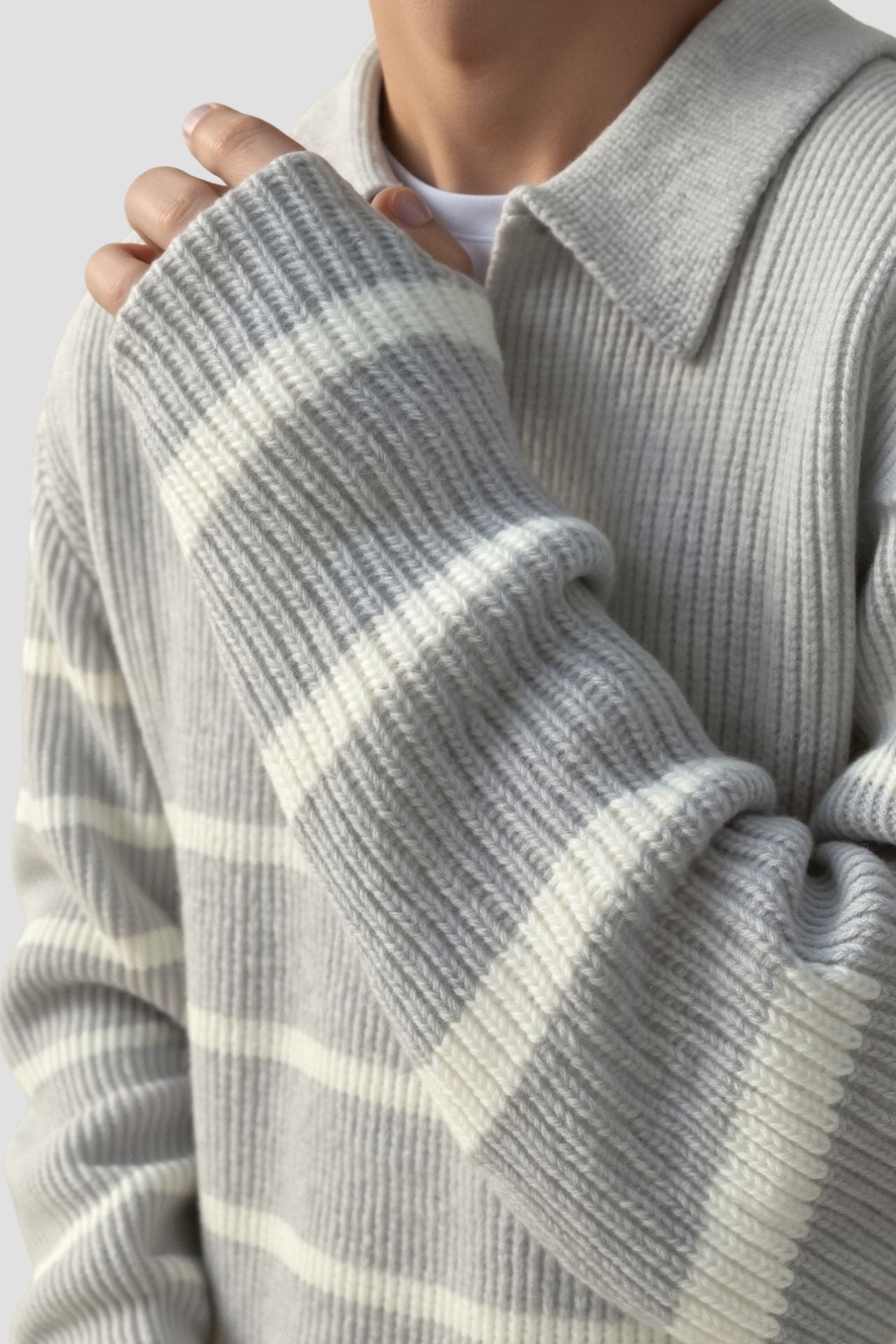 Herren Halbzip Strickpullover aus Wollmischung