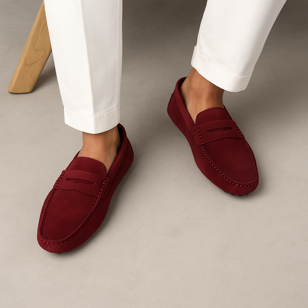 Herren Italienische Wildleder Slipper