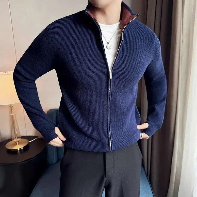 Herren Strickpullover mit Reißverschluss