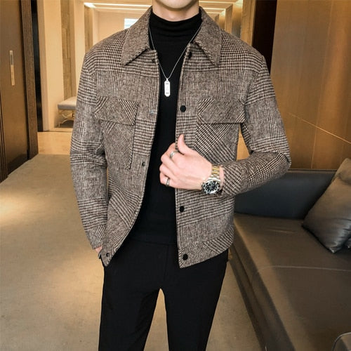 Herren Casual Patchwork Mantel