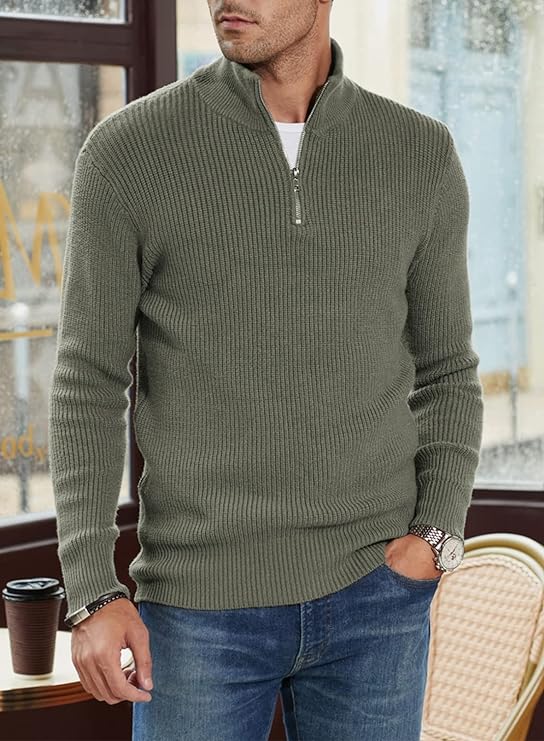 Herren Quarter Zip Pullover - Stilvolles italienisches Design