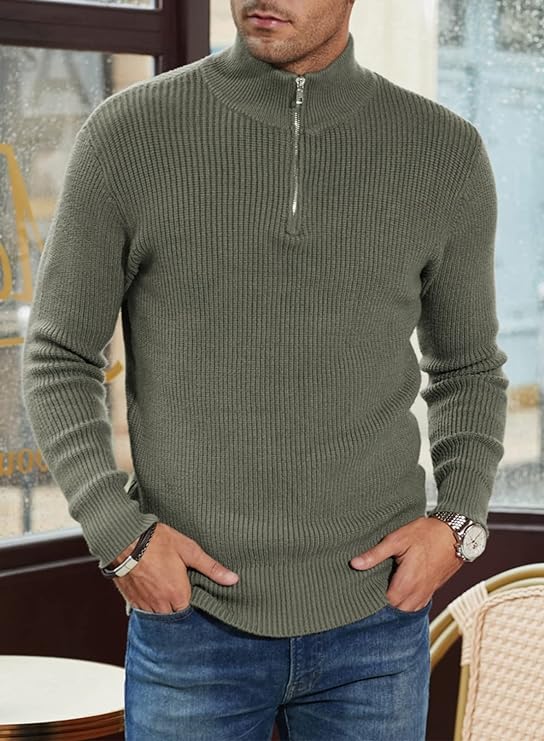 Herren Quarter Zip Pullover - Stilvolles italienisches Design