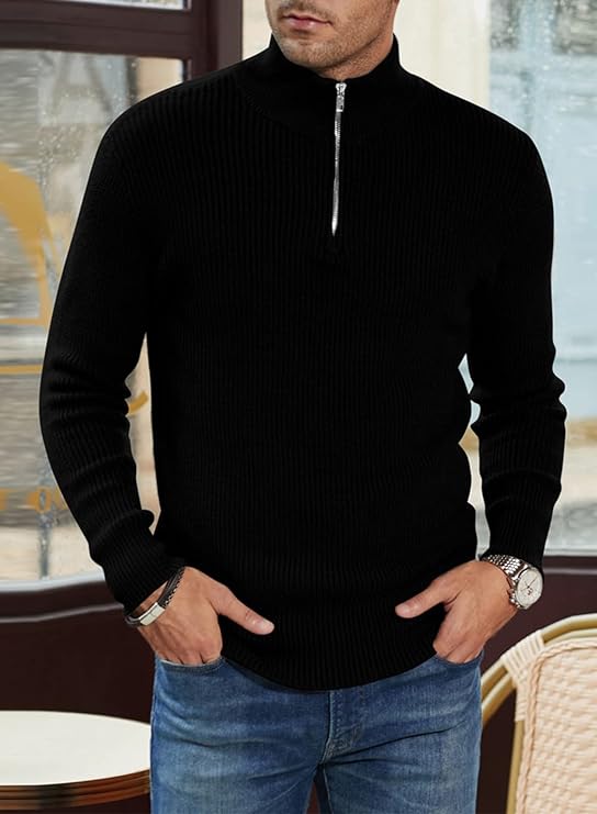 Herren Quarter Zip Pullover - Stilvolles italienisches Design