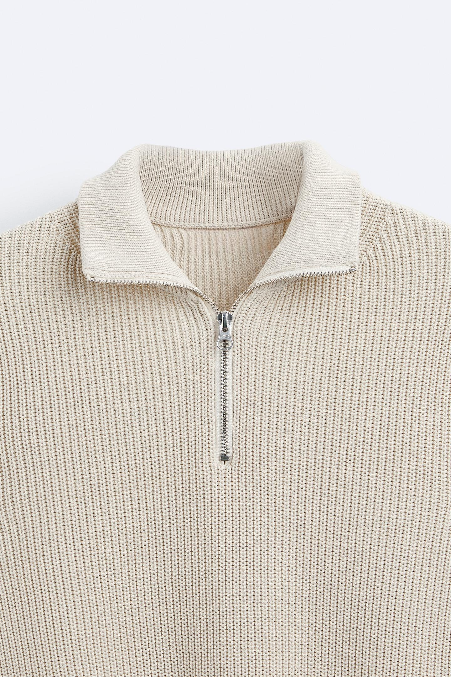 Herren Viertel-Reißverschluss Pullover - Klassisches Strickdesign aus Wolle