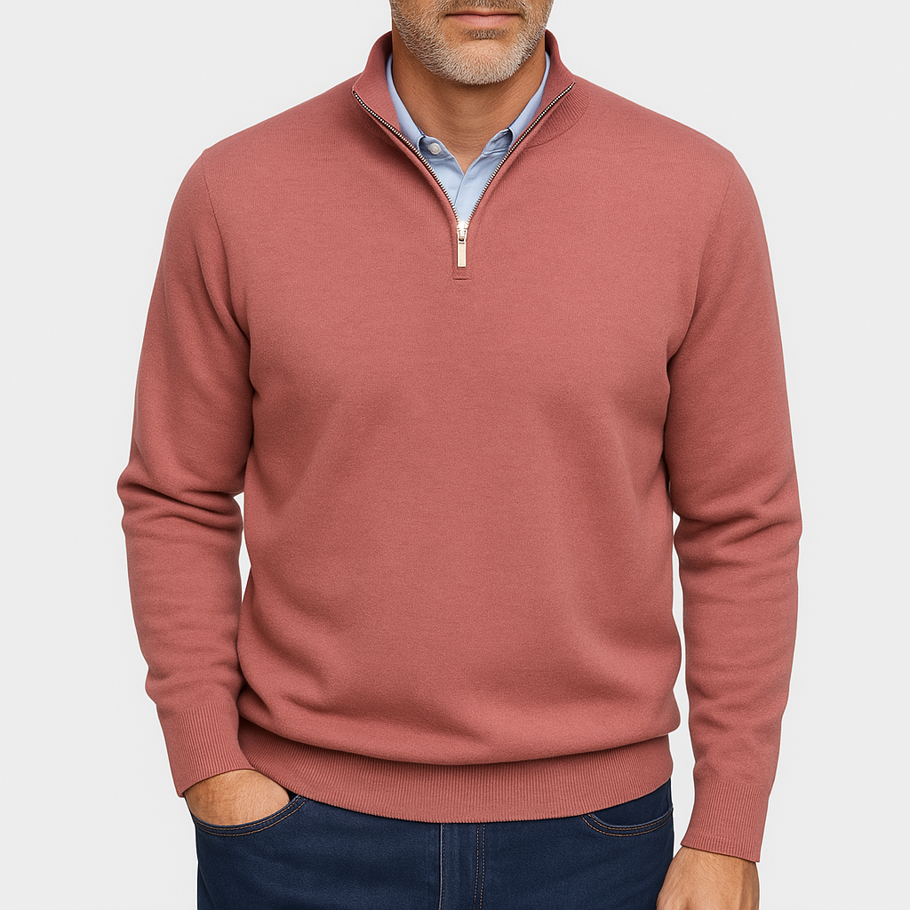 Herren Viertelzip-Pullover - Leichter Strickoberteil