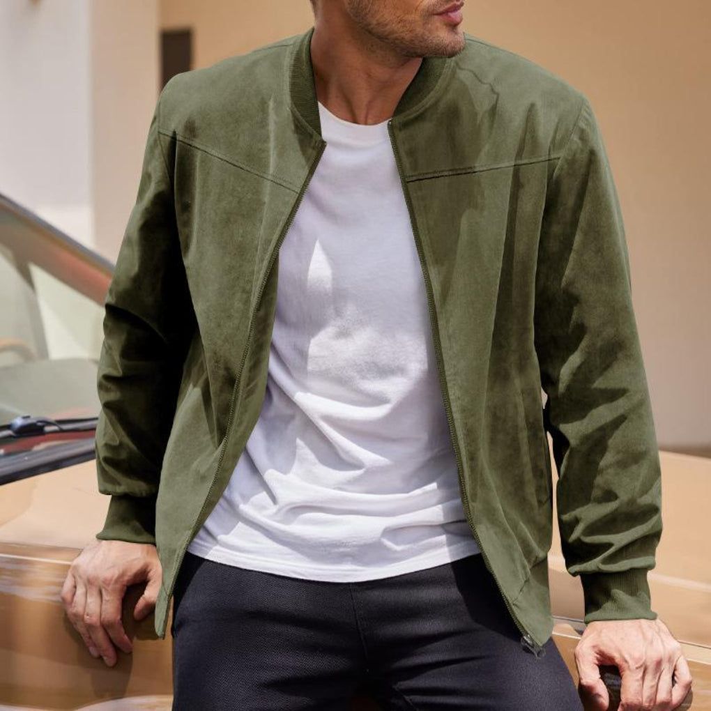 Herren Retro Wildlederjacke - Stylische Alltagsjacke