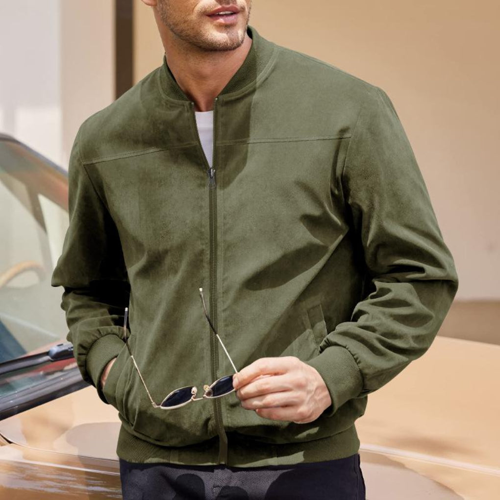 Herren Retro Wildlederjacke - Stylische Alltagsjacke