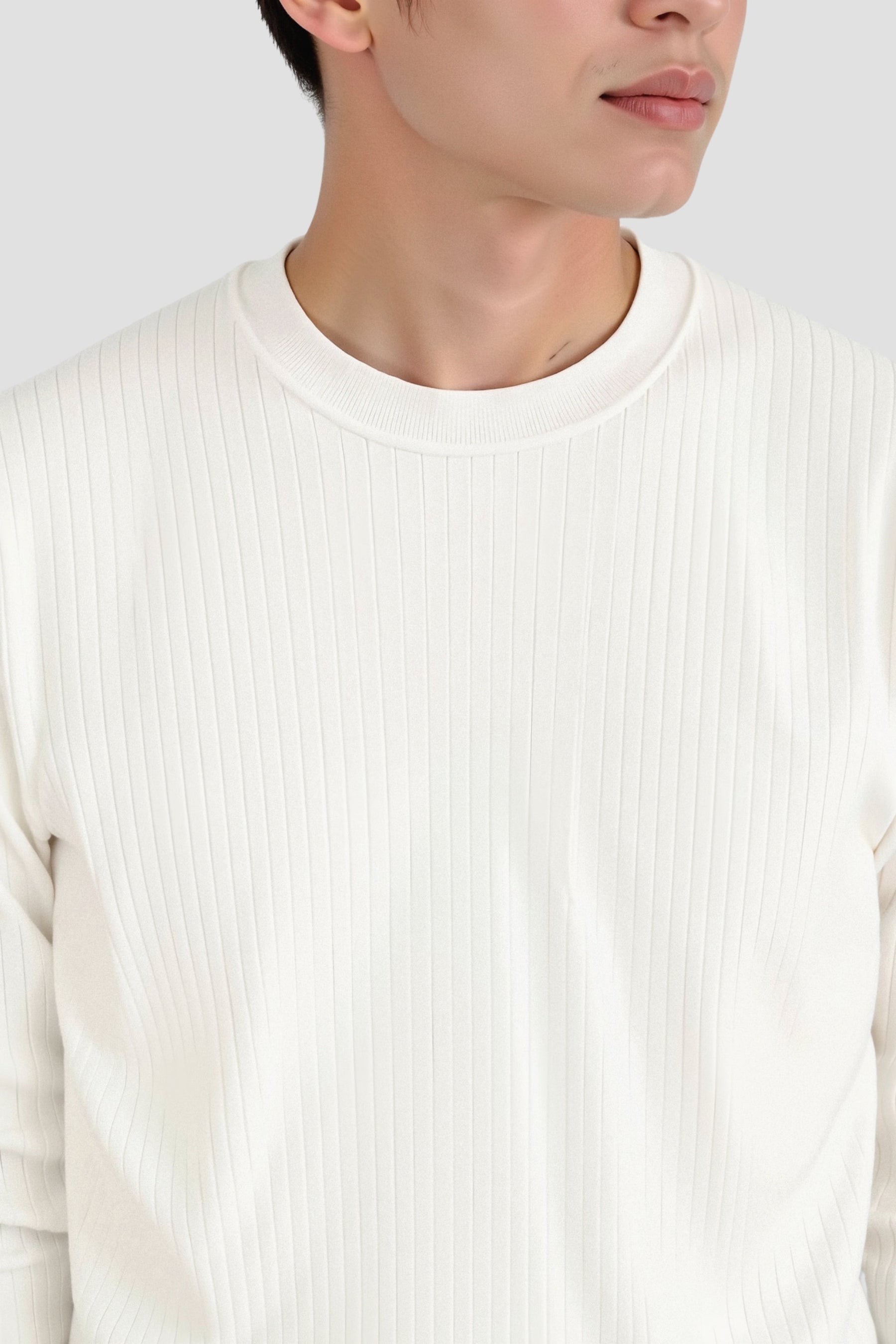 Herren Rippstrick Langarmpullover