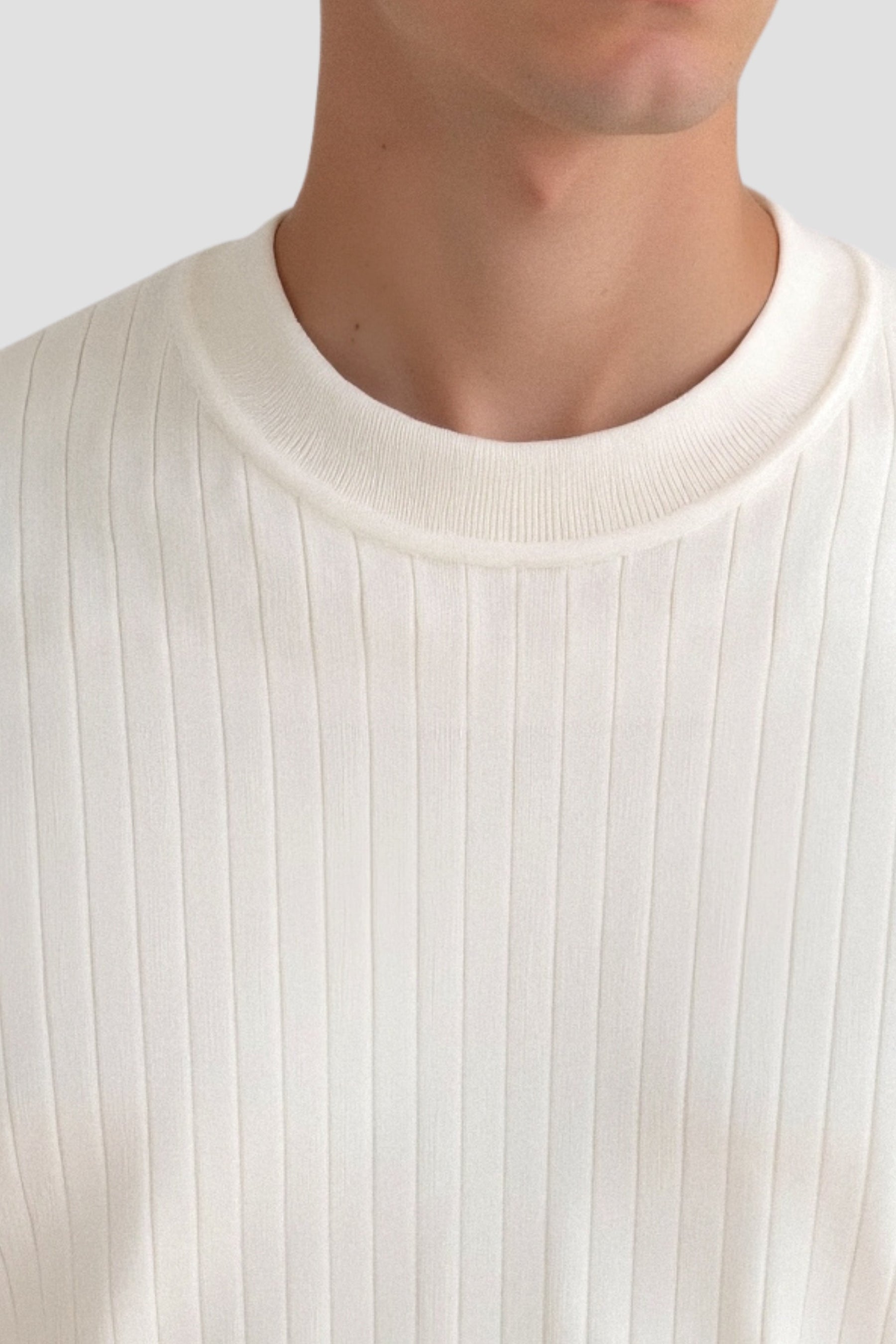 Herren Rippstrick Langarmpullover