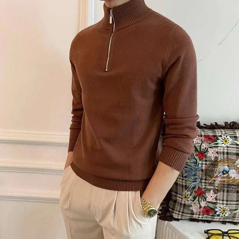 Herren Strick Zip-Up Pullover