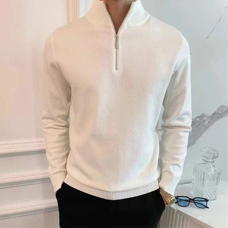 Herren Strick Zip-Up Pullover