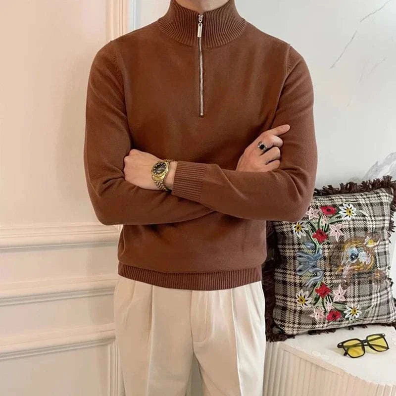 Herren Strick Zip-Up Pullover