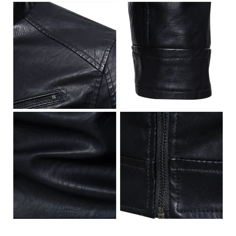 Milo Herren Bikerjacke | PU Leder mit Fleece-Innenausstattung, Lässig