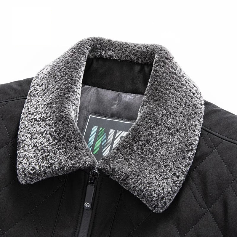 Parker Herrenjacke | Baumwolle mit Pelzkragen, Winterjacke