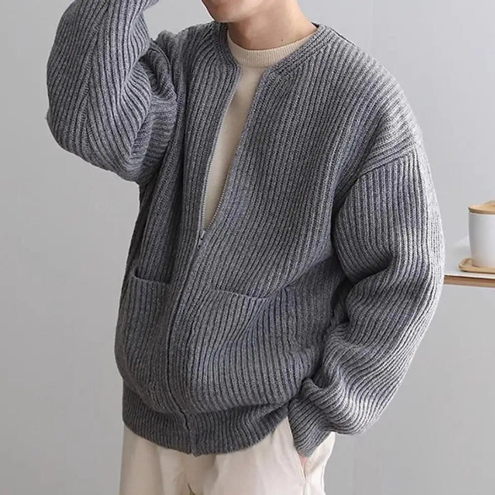 Rico Herren Strickjacke | Hochwertige Strickware, Reißverschluss und Kordelzug, Vielseitig für Herbst
