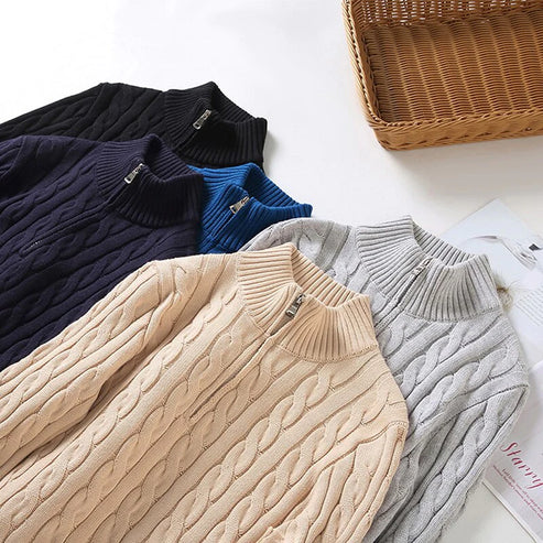 Castello | Hochwertiger Baumwoll-Half-Zip-Pullover