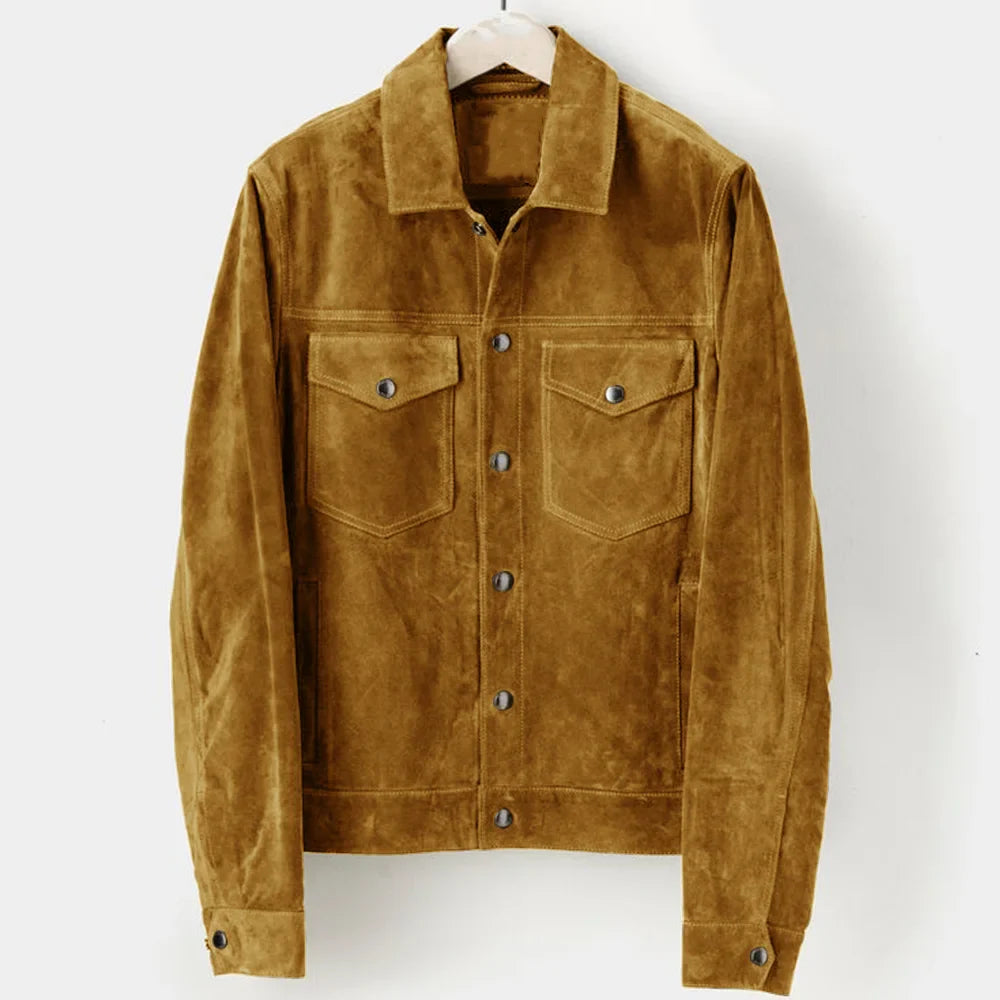 Sam Herren Jacke | Slim Fit Faux Wildleder, Elegant
