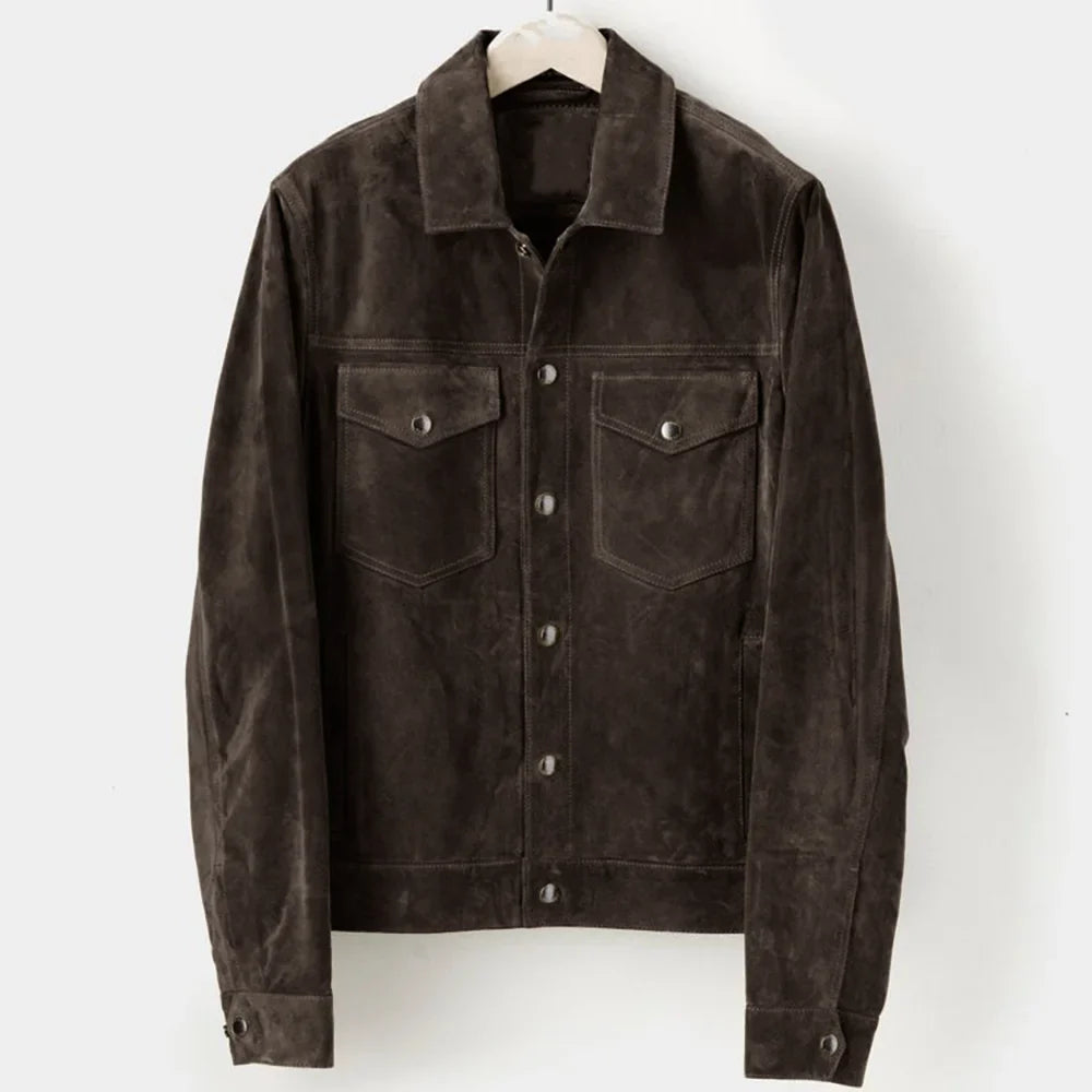 Sam Herren Jacke | Slim Fit Faux Wildleder, Elegant
