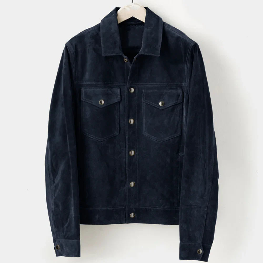 Sam Herren Jacke | Slim Fit Faux Wildleder, Elegant