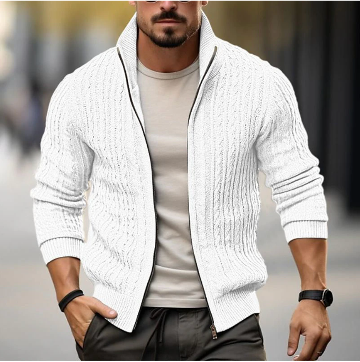 Dirk | Stilvolle Strickjacke mit Reißverschluss