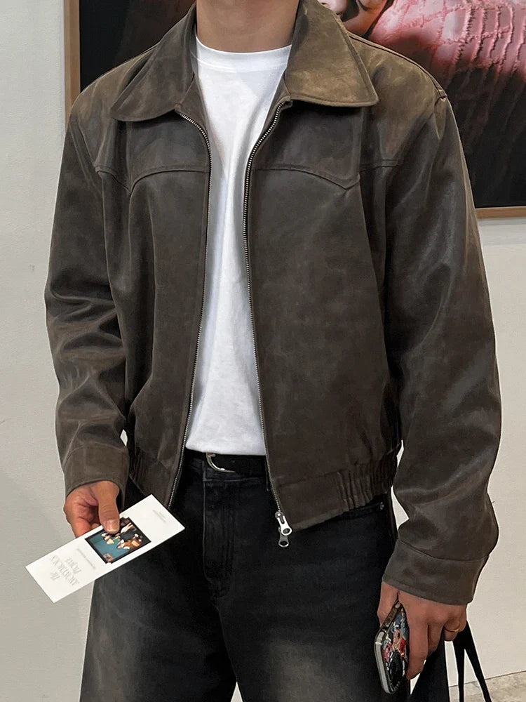 Siro Herren Lederjacke | PU Leder, Modischer Turndown Kragen