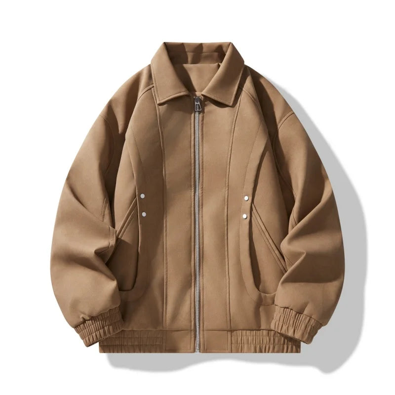 Sleek Herrenjacke | Slim Fit Leder, Winddicht