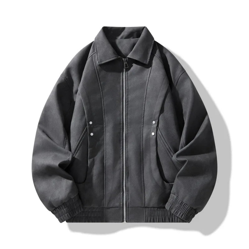 Sleek Herrenjacke | Slim Fit Leder, Winddicht