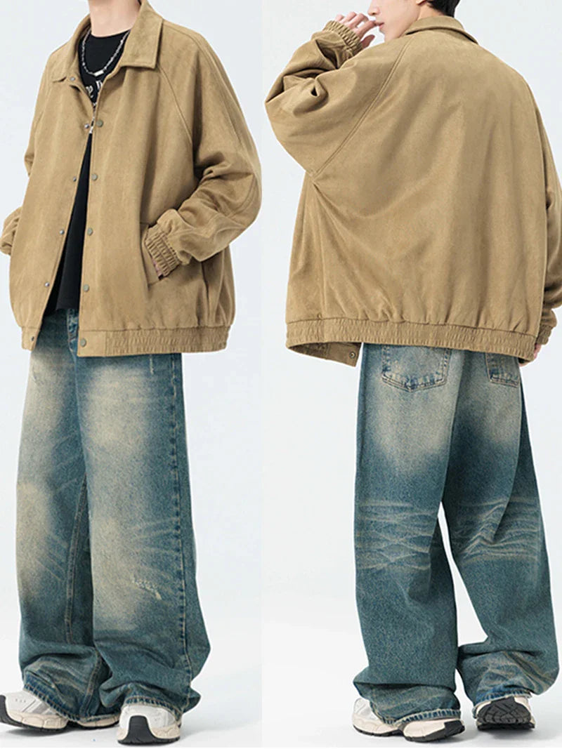 Wila Herren Wildlederjacke | Casual Streetwear, Plus Size