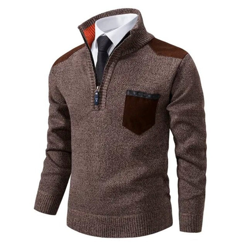 Herren Pullover mit Kragen und Tasche