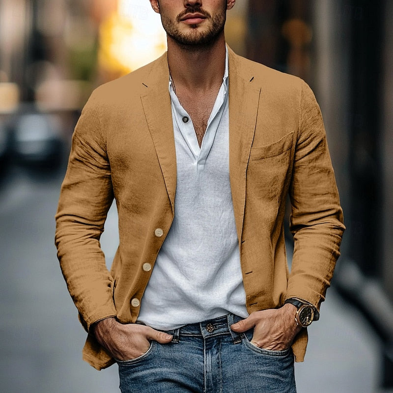 Herren Leinen Blazer – Leichte Smart-Casual Jacke