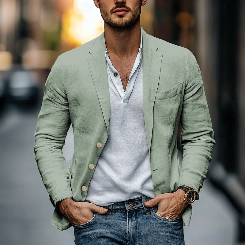 Herren Leinen Blazer – Leichte Smart-Casual Jacke