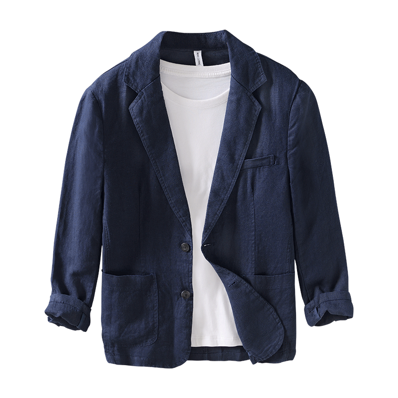 Herren Vintage Leinenjacke – Leichter Blazer