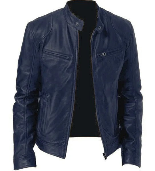 Herren Lederjacke Stilvoll Bequem Warm