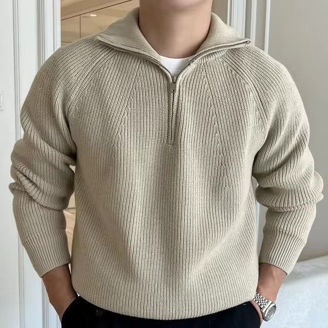 Castello | Baumwollpullover mit Viertelreißverschluss