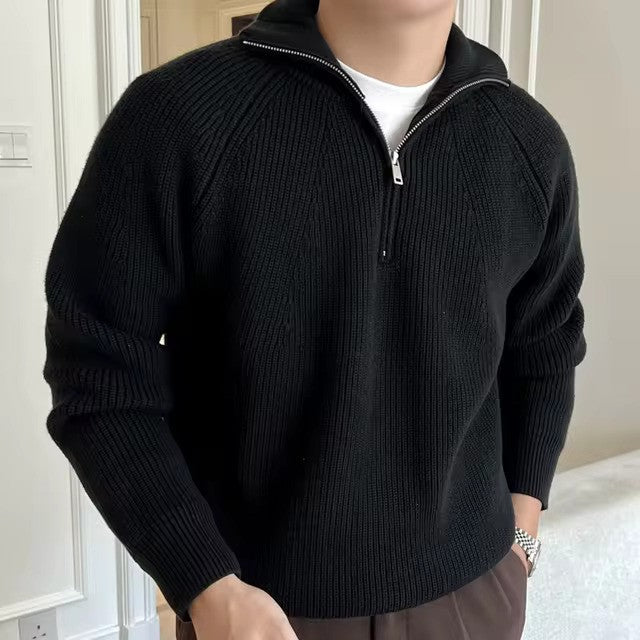 Castello | Baumwollpullover mit Viertelreißverschluss