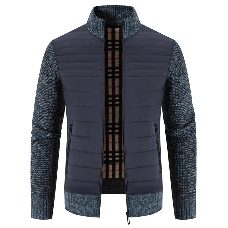 Herren Fleecejacke Gestrickt Warm Komfort Kleidung