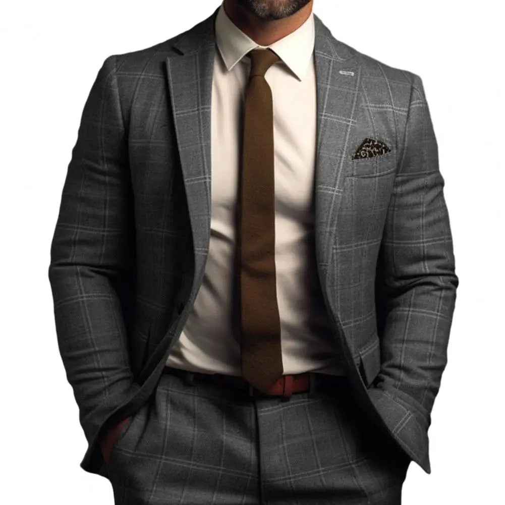Herren Karierter Anzugjacke für Sommerveranstaltungen und Business-Outfits