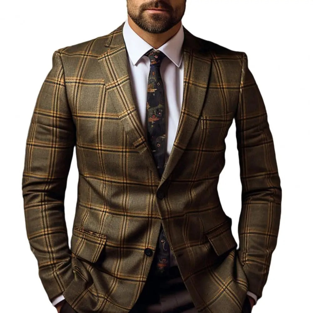 Herren Karierter Anzugjacke für Sommerveranstaltungen und Business-Outfits