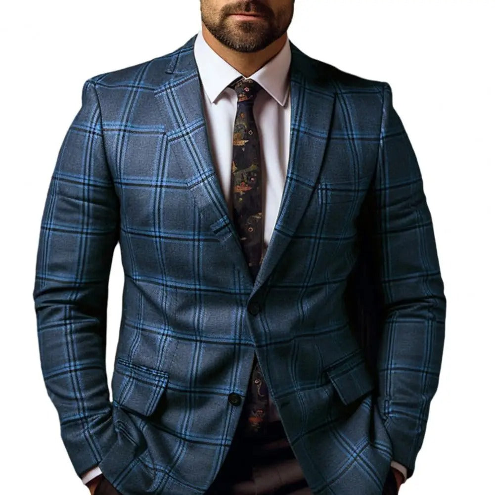 Herren Karierter Anzugjacke für Sommerveranstaltungen und Business-Outfits