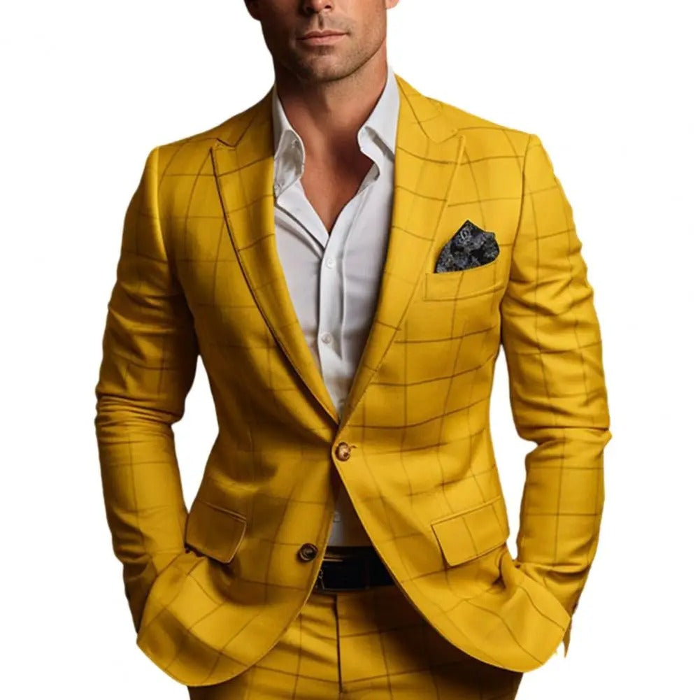 Herren Karierter Anzugjacke für Sommerveranstaltungen und Business-Outfits