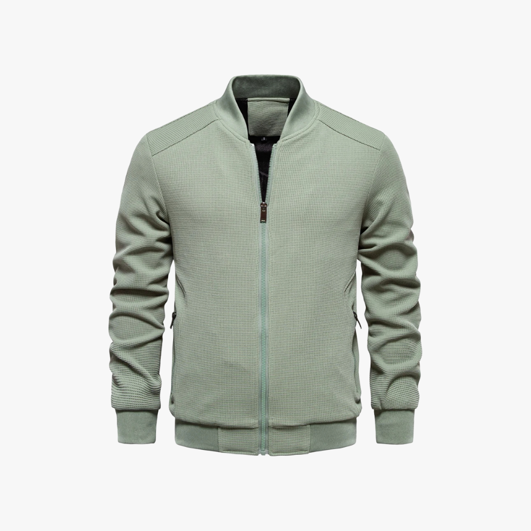 Herren Waffelstrick Bomberjacke