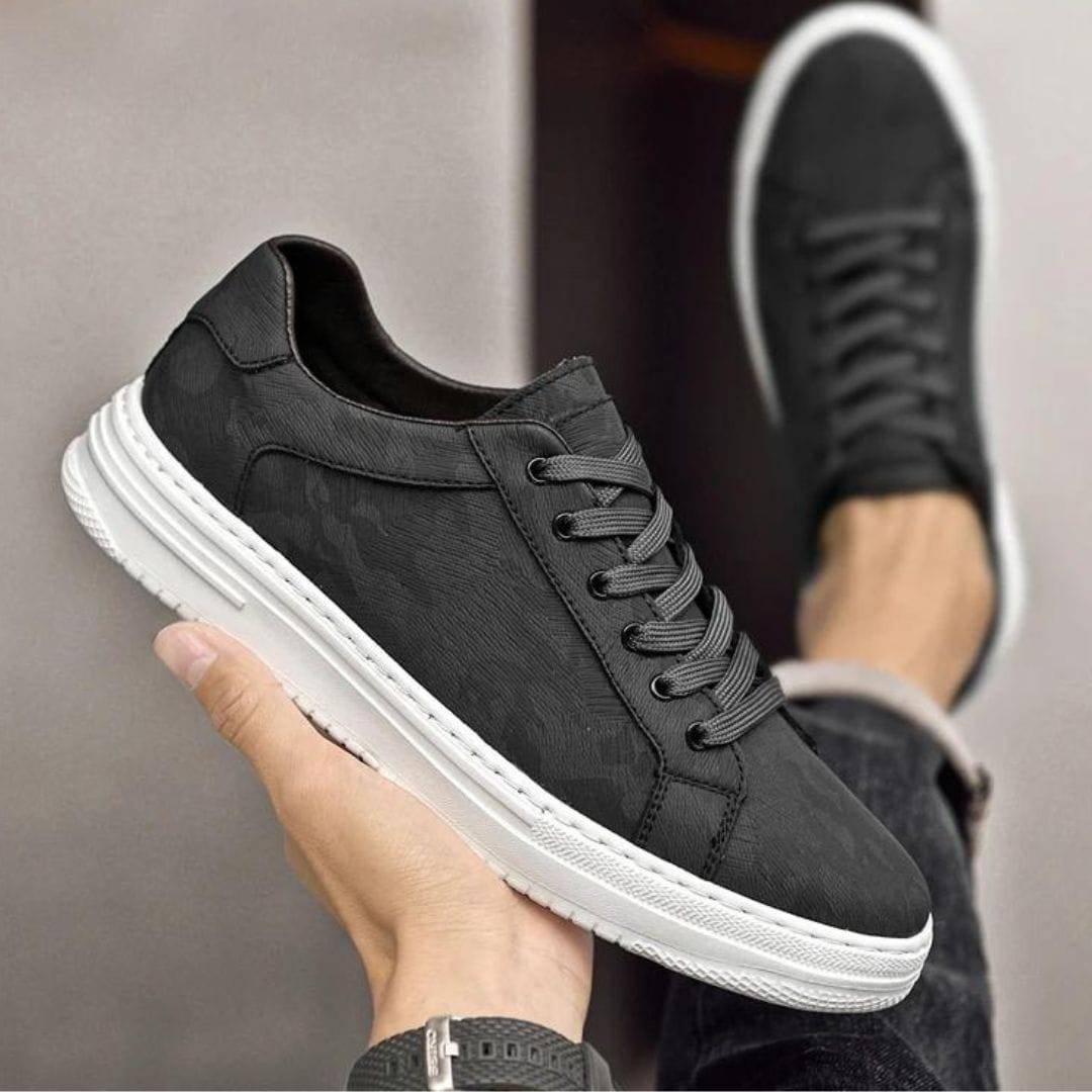 Herren Leder Freizeit Sneakers mit Textur Camo Design