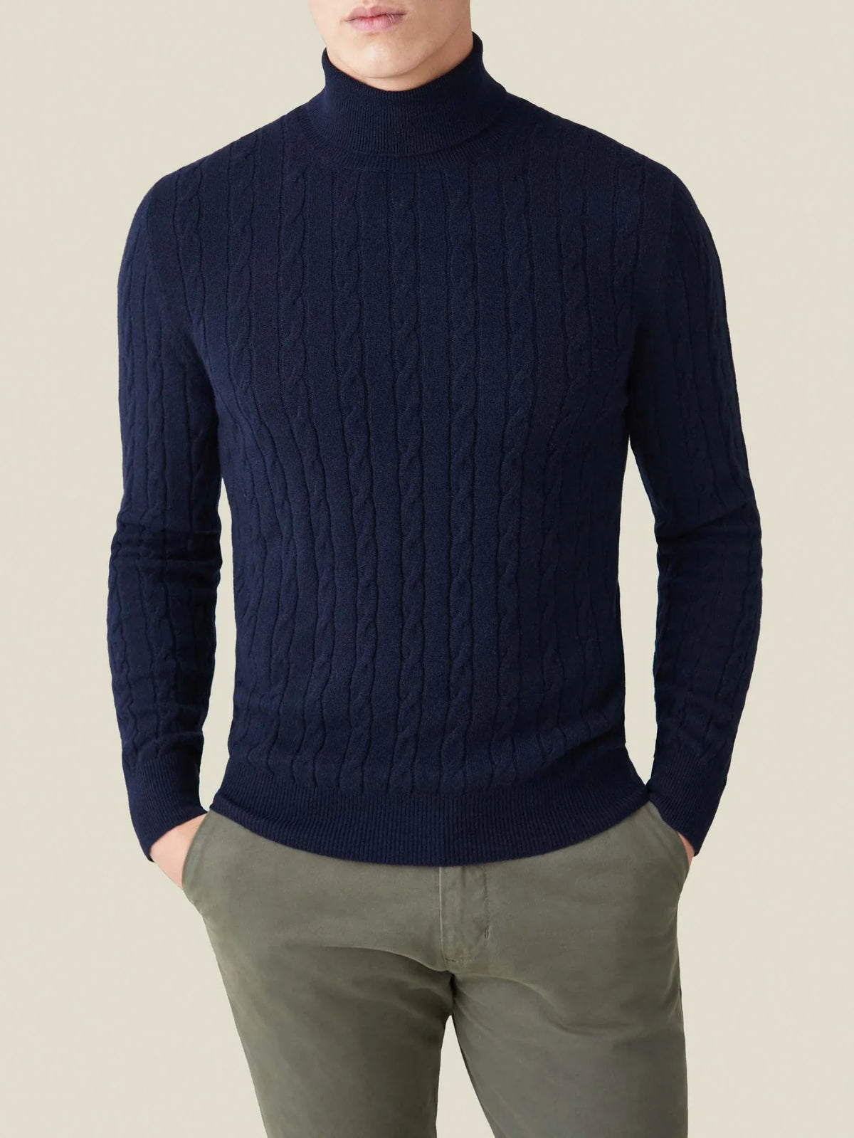 ByCastello | Kabelstrick Rollkragenpullover