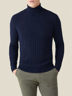 ByCastello | Kabelstrick Rollkragenpullover