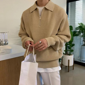 Cesare | Pullover mit halbem Reißverschluss